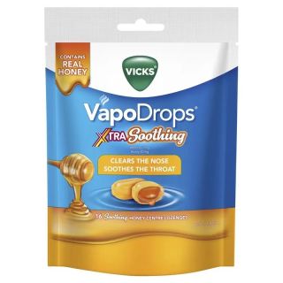 Vicks VapoDrops Xtra Soothing Honey Centre Lozenges 16 Pack