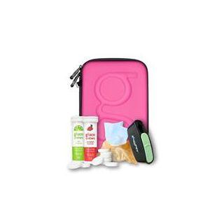 Glucology Pink Classic Case + 2 Tubes of Fast Acting Glucochews + 1 Sharps Bins + 1 x 20 Pack Alcohol Free Wipes Bundle