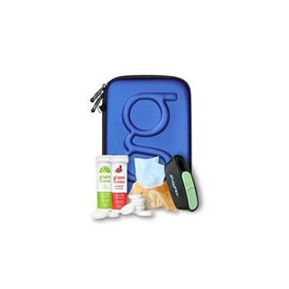 Glucology Blue Classic Case + 2 Tubes of Fast Acting Glucochews + 1 Sharps Bins + 1 x 20 Pack Alcohol Free Wipes Bundle