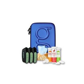 Glucology Blue Plus Case + 3 Tubes of Fast Acting Glucochews + 3 Sharps Bins + 1 x 20 Pack Alcohol Free Wipes Bundle