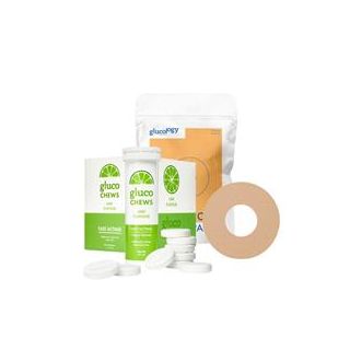 Glucology 25 Pack CGM Patches + 12 Tubes of Glucochews 25 Pack CGM Patches for Freestyle Libre (Beige) + 12 Tubes of Glucochews (Lime)