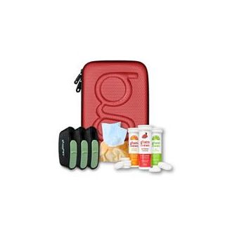 Glucology Red Plus Case + 3 Tubes of Fast Acting Glucochews + 3 Sharps Bins + 1 x 20 Pack Alcohol Free Wipes Bundle